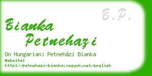 bianka petnehazi business card